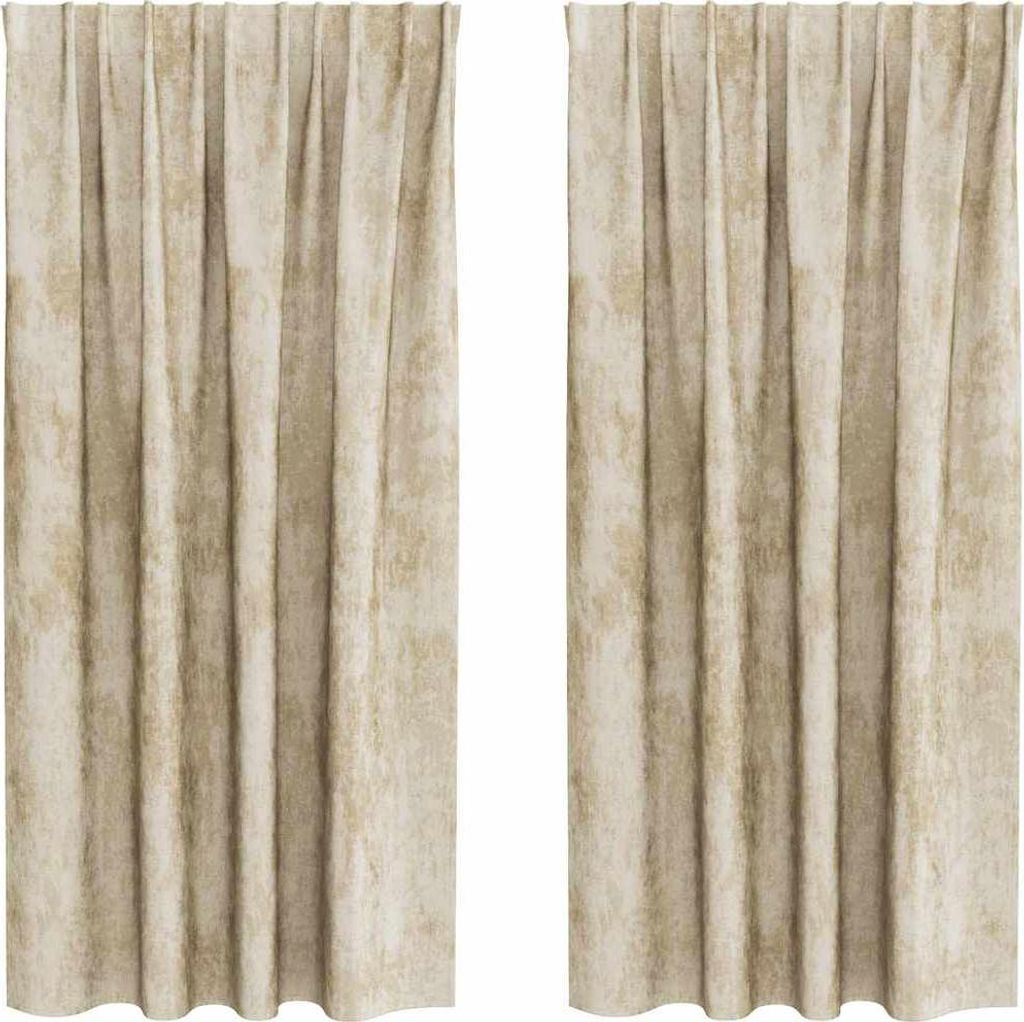 vidaXL Samtvorhänge mit Vorhängen 2 pcs Creme 175 x 140 cm Samt