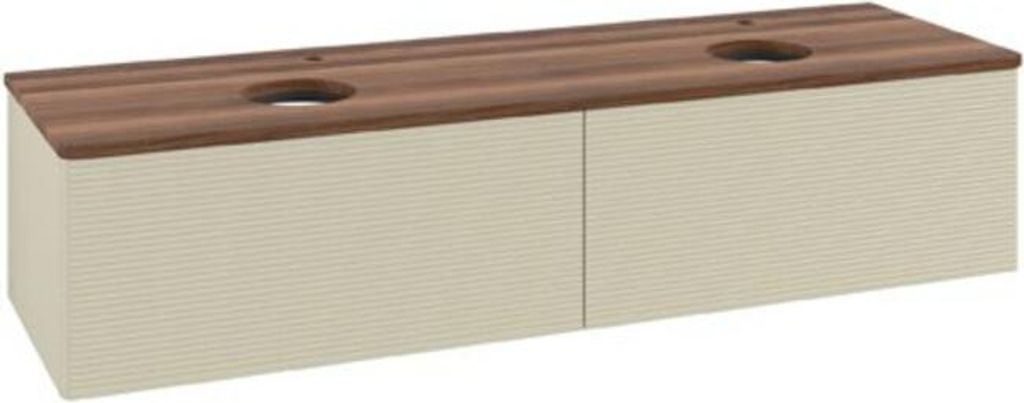 V&B Waschtischunterschrank mit Frontstruktur Antao 160x50cm, HL, WBP w. wal, si Gr m Lac