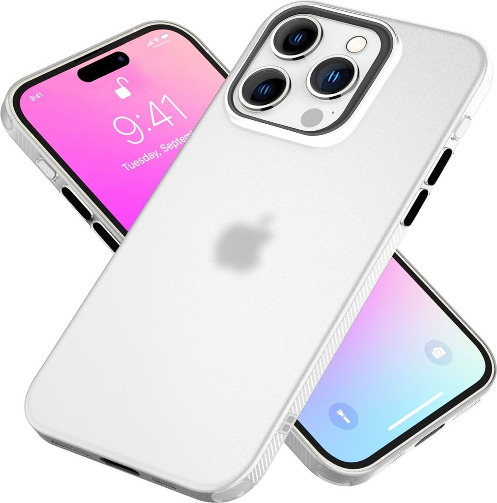 NALIA Silikonhülle für iPhone 16 Pro Max – Matt & Griffig Soft-Touch – ASTRON (Flexibles TPU Case & Stoßfest) – Marke aus Berlin – Weiß...