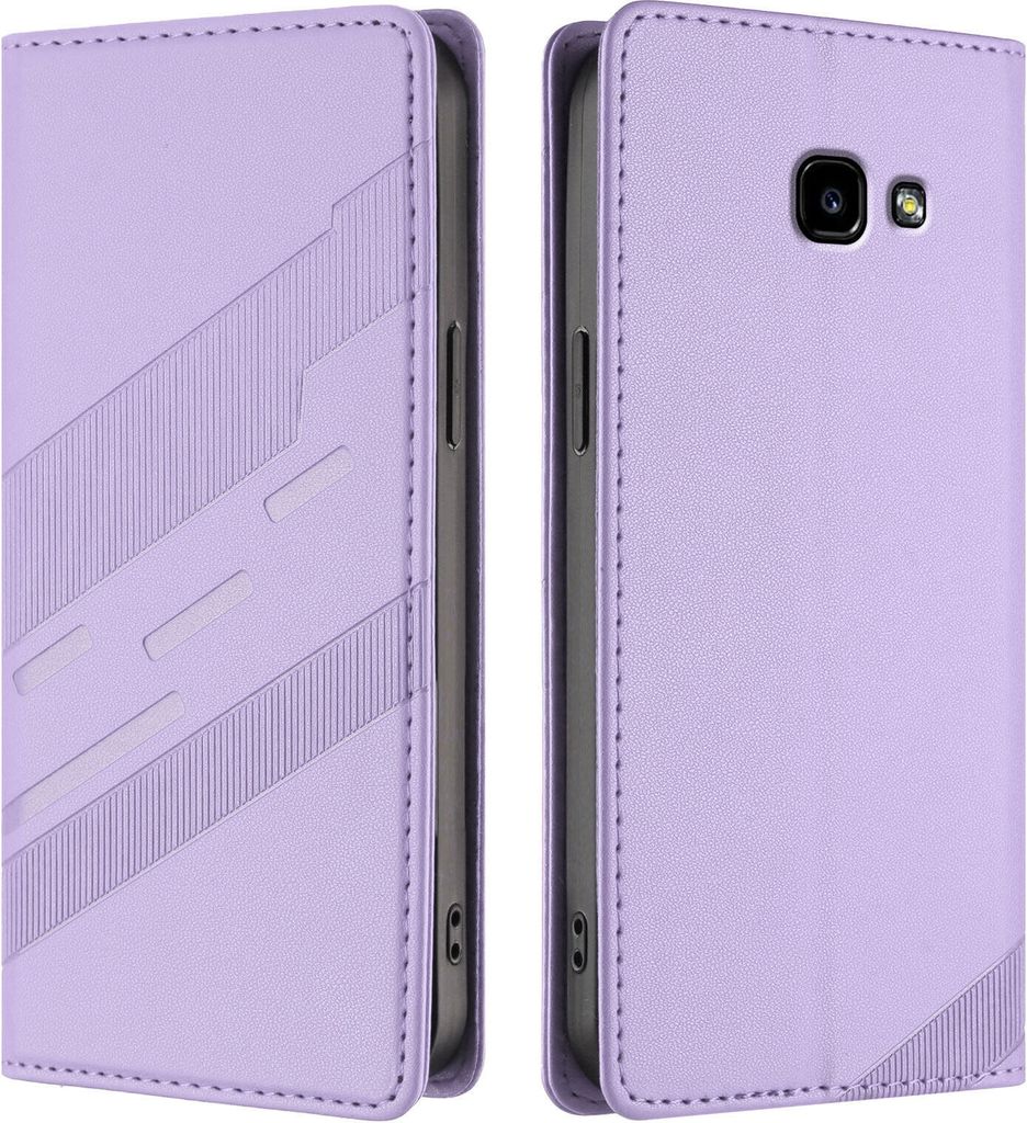 Hülle für Samsung Galaxy A5 2017, Kunstleder Brieftaschen Handyhülle mit Kartenfach und Standfunktion Violett