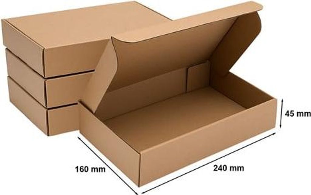 Karton mit Stanzform zum Verpacken – Paket 240 x 160 x 45 mm – 100 Stück