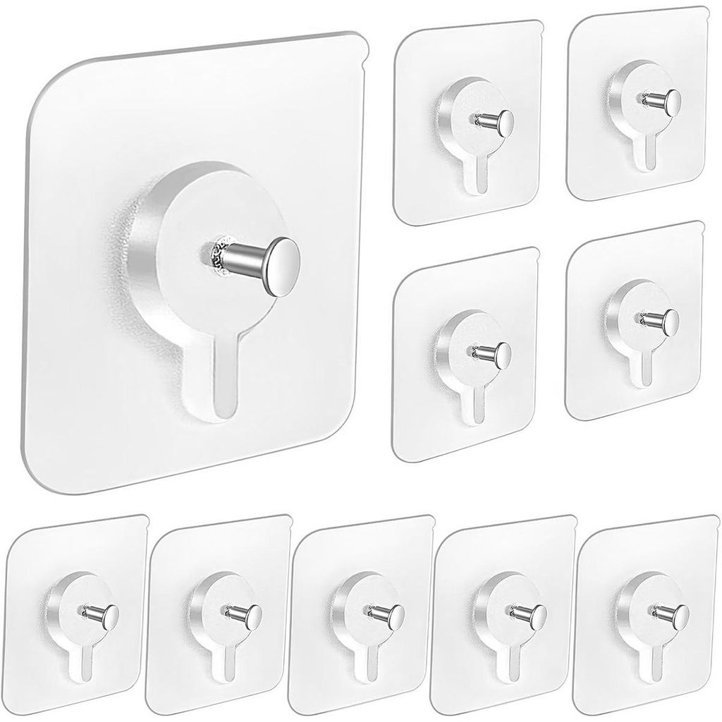 10 hochwertige selbstklebende Bilderhaken, transparent und stabil, ohne Bohren, ideal für Bilderrahmen, Poster, Fotos und Wanddekoration