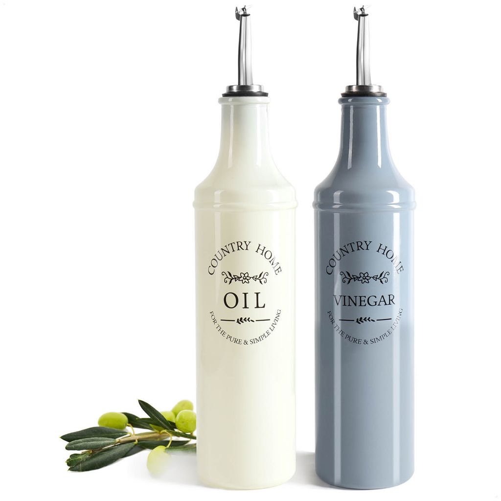 com-four® 2-teiliges Flaschen-Set für Öl und Essig - Produktbild 