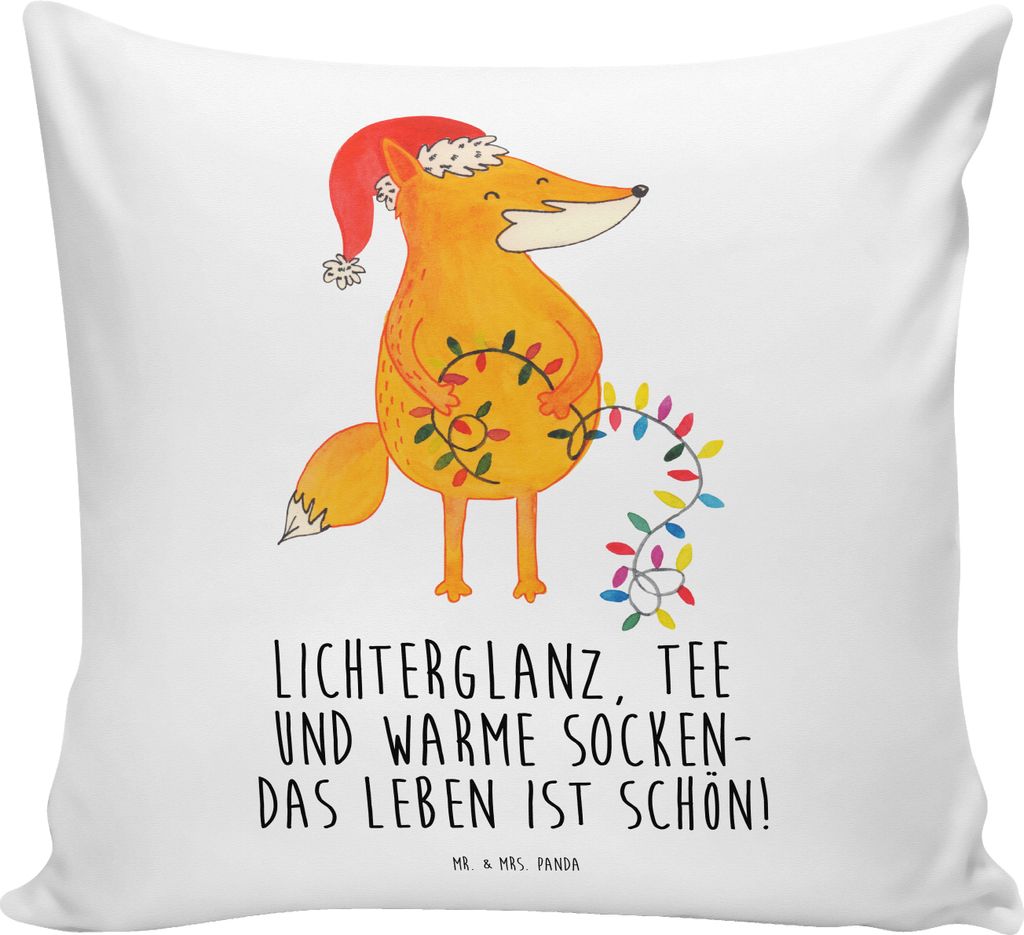 Mr. & Mrs. Panda Polsterkissen Fuchs Weihnachten - Weiß - Produktbild 