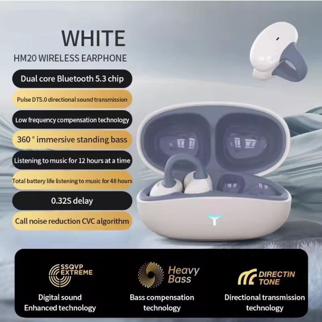 Neues Ohrclip-Headset ENC Open Ear Wireless Bluetooth 5.3 Kopfhörer mit Geräuschunterdrückung und Mikrofon für Android und iOS