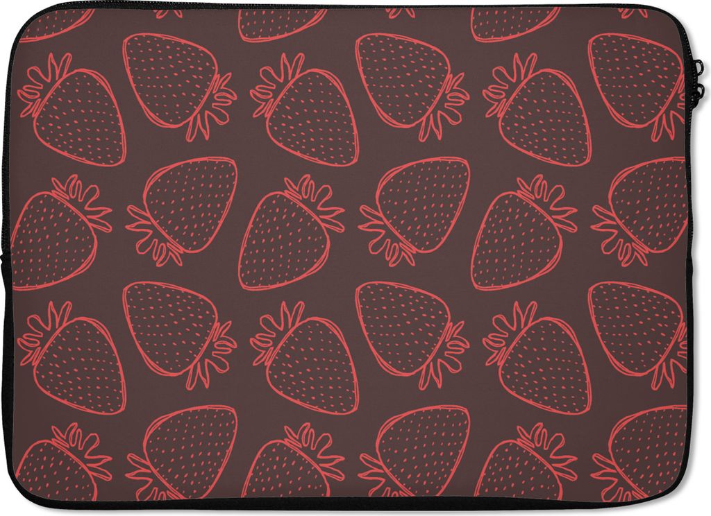 MuchoWow Laptop Hülle 13 Zoll Muster - Erdbeere - Punkte - Obst Laptoptasche - Laptophülle - Sleeve - Rundumschutz