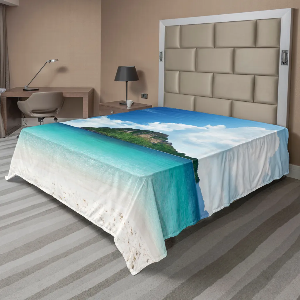 Drap de Lit Supérieur Imprimé Paradis Tropical 244x205cm Doux et Déco