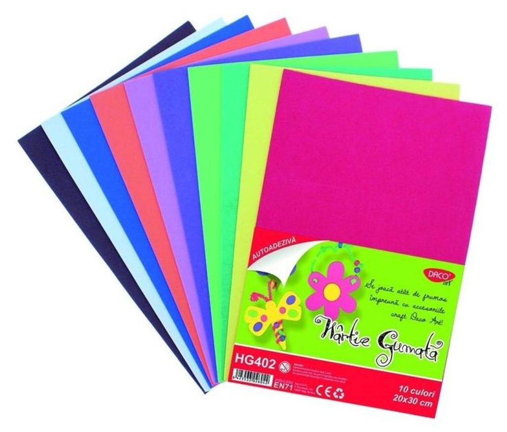 Selbstklebendes gummiertes Papier, 10 Farben, DACO HG402