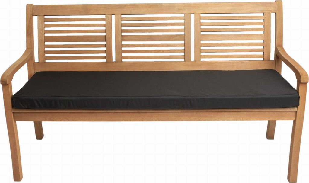 Bankkissen 150×50×7 cm schwarz – Sitzkissen für Gartenbank mit abnehmbarem Bezug, bequemes Polster für Outdoor & Terrasse Sitzkissen für 2...
