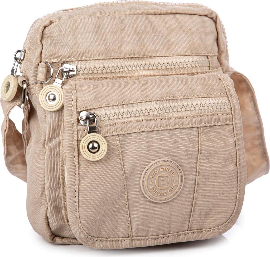 Bag Street Kleine Leicht Damen Herren Umhängetasche Hellbeige