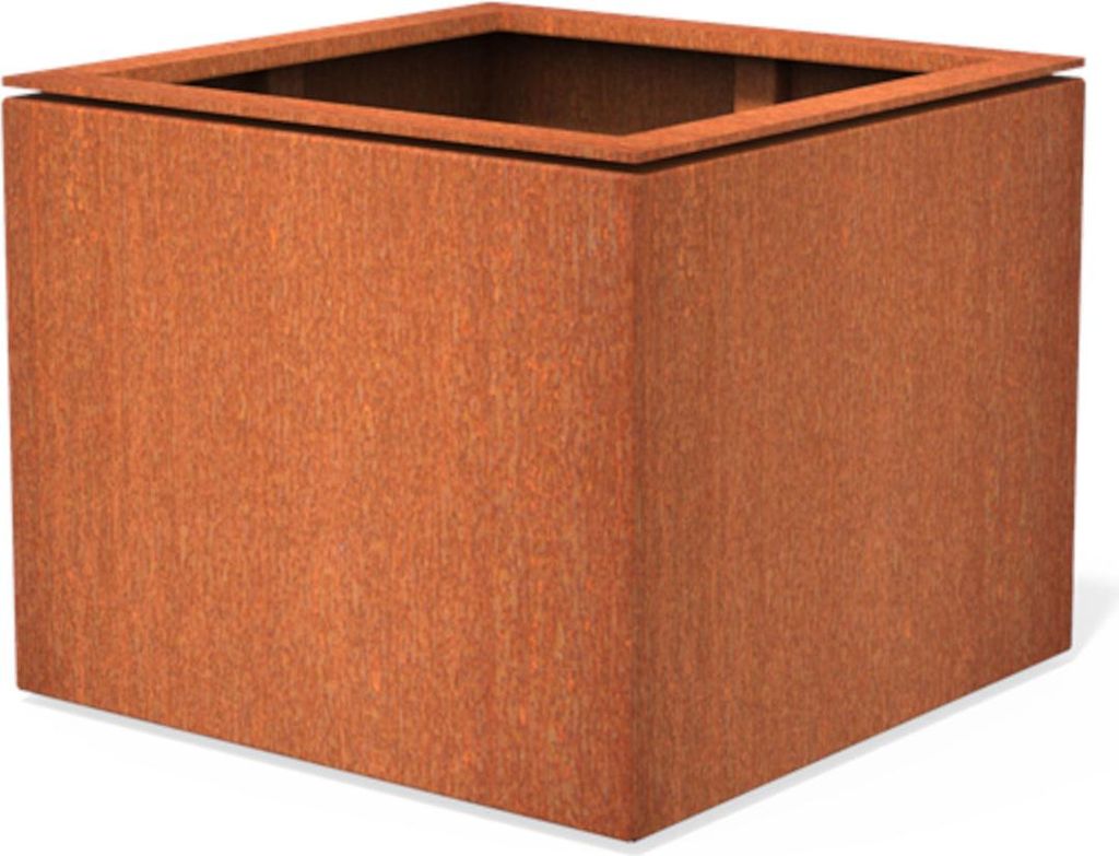 Adezz Domus Pflanzgefäß quadratisch aus Corten-Stahl Pflanzkübel Blumenkübel