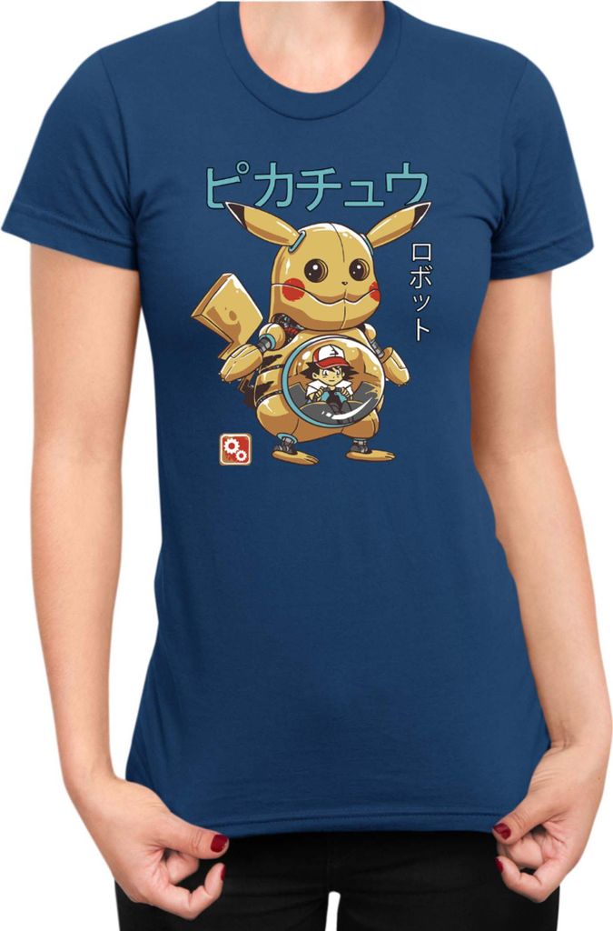 Damen T-Shirt Japan Manga Anime Comics Pokemon 042, Lady M / Dunkelblau
