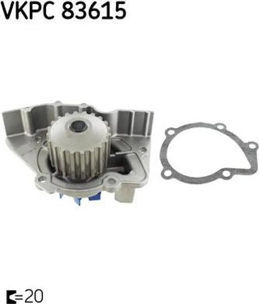 Pompe à eau SKF VKPC 83615 haute résistance pour moteur PSA 1.8 et 1.9