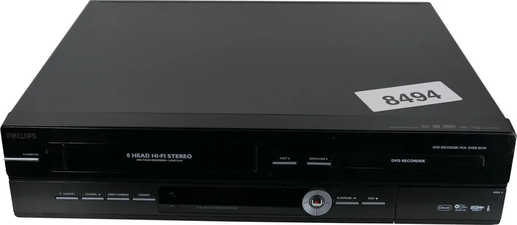 Combo Lecteur Enregistreur DVD et VHS Philips DVDR3512V Double Platine