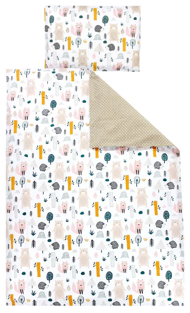 TupTam Kinder Bettwäsche Gemustert 2-Teilig Wendebettwäsche, Farbe: Waldtiere, Größe: 135x100 cm