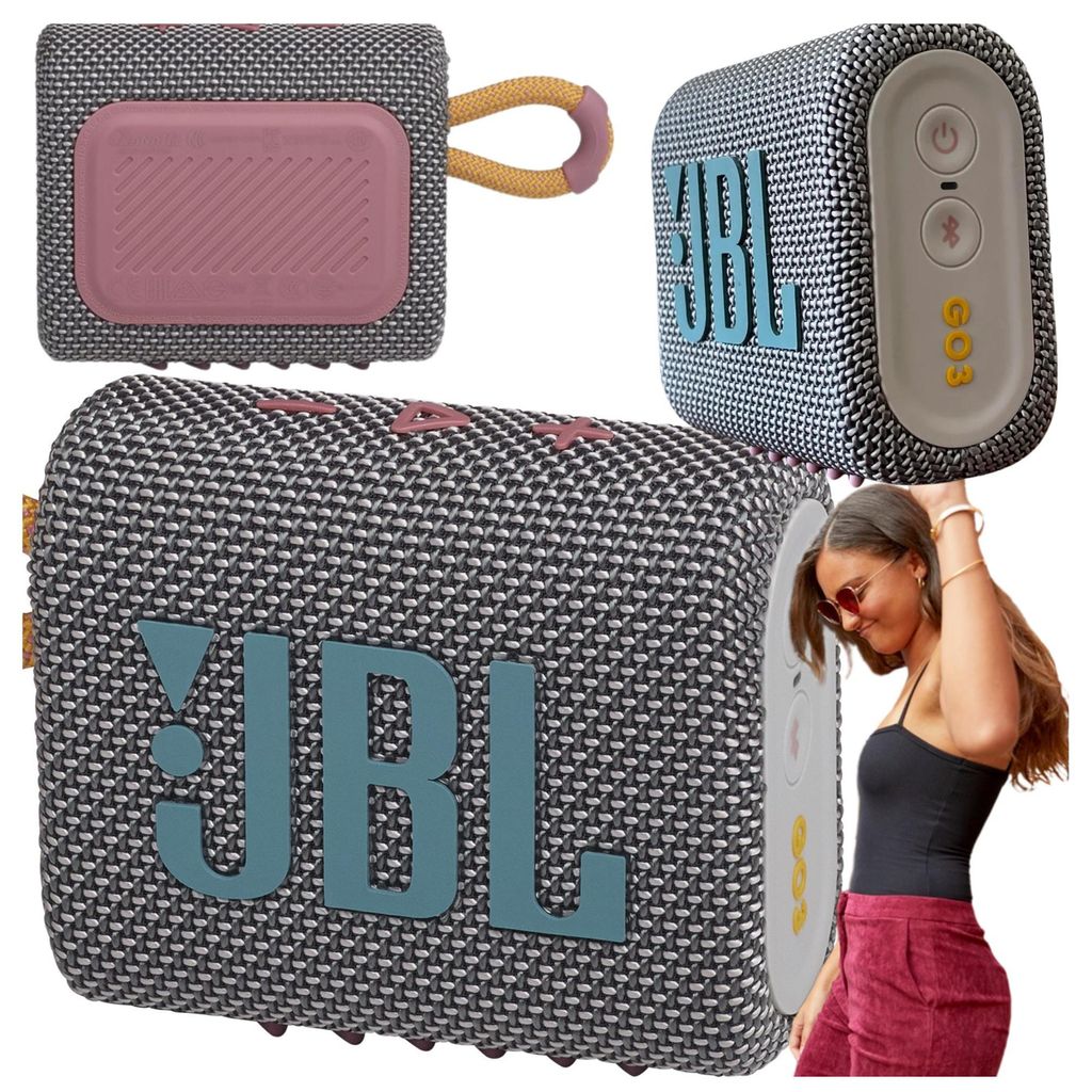 Głośnik przenośny JBL GO 3 ECO Szaro-Różowy 4,2 W Zdjęcie produktu 