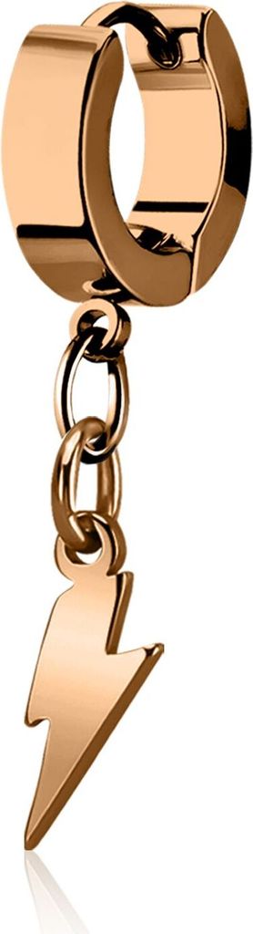 Damen Creole Kreole Klappcreole Edelstahl Blitz Anhänger Helix Huggie Ohr-Piercing Autiga rosegold