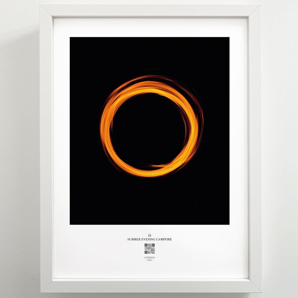 HÖRBAR RELAX Hörbild | Gerahmtes Entspannungs-Bild | Audio-Inhalt "Knisterndes Lagerfeuer" | Motiv "Ring of Fire" | Gemütliches Zuhause mit Klan...