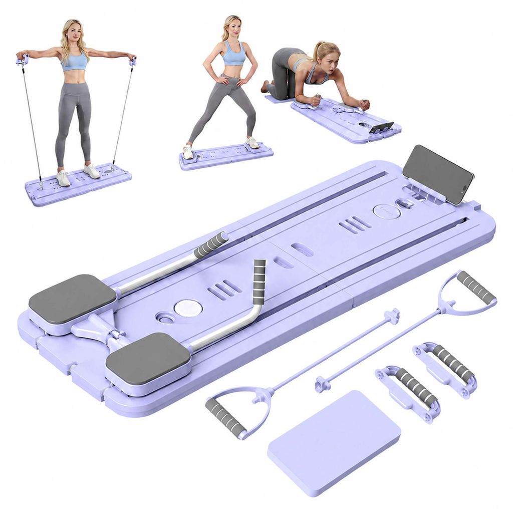 Relaxdays Pilates board, met 2 weerstandsbanden, 4 Productafbeelding 