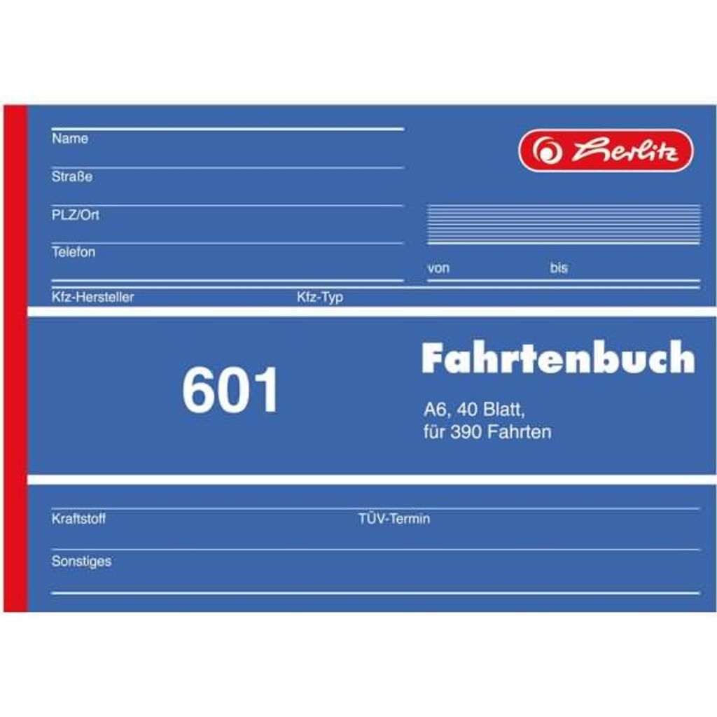Herlitz Formularbuch Fahrtenbuch 601 A6