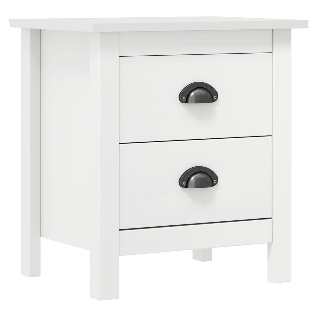 vidaXL Stolik nocny Hill 2 szt. Biały 46x35x49,5 cm lite Zdjęcie produktu 
