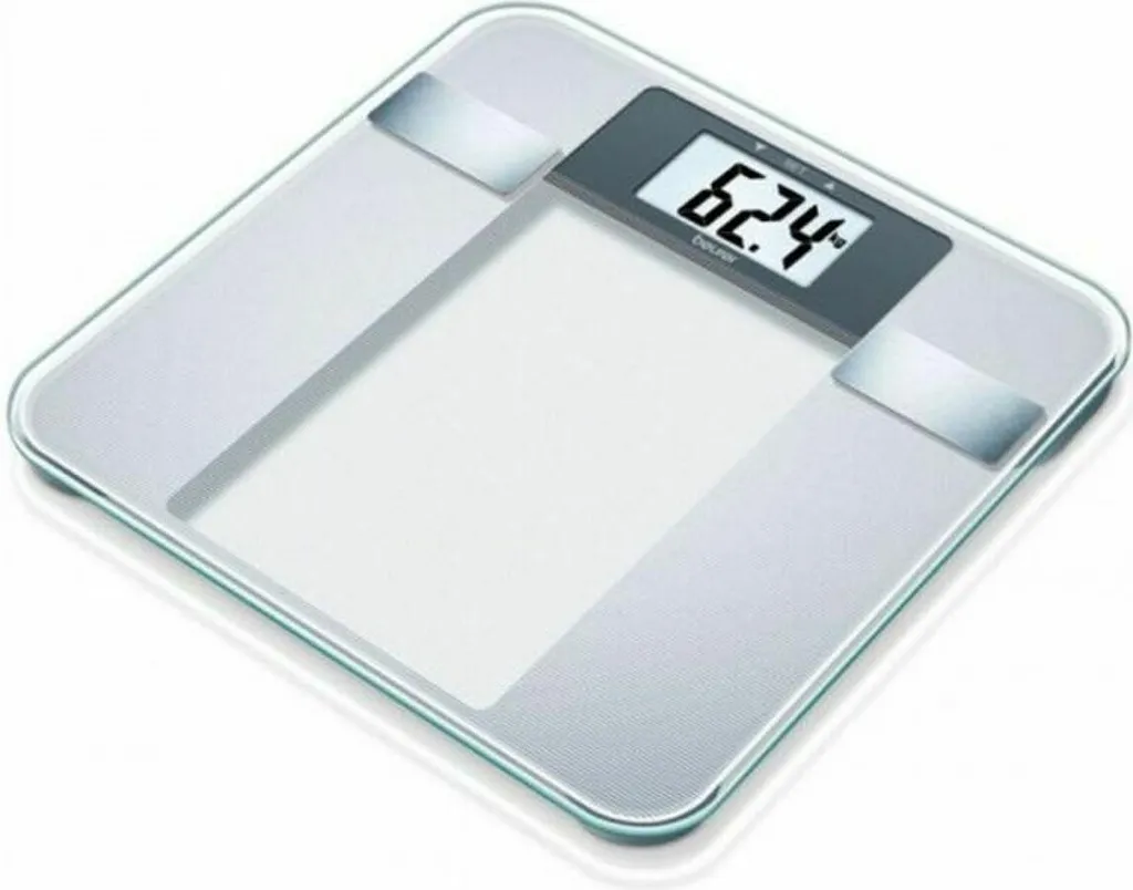 Balance de Salle de Bain Digitale Beurer 760.30 en Verre Argenté