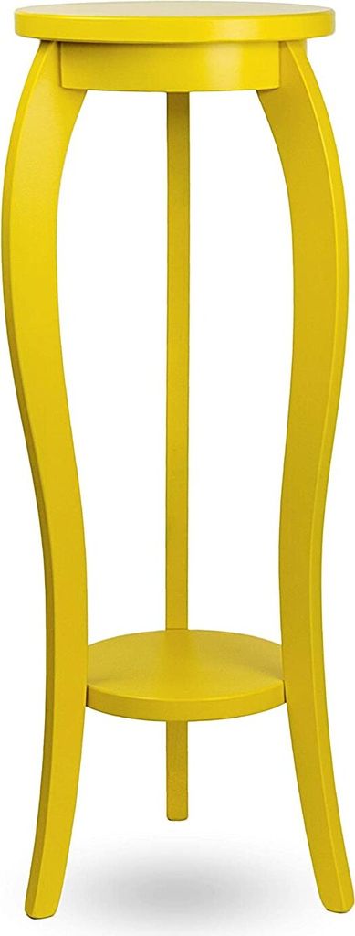 bixard | Blumenhocker Blumenständer Konsolentisch aus Massivholz - Gelb
