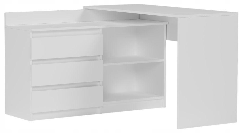 Psací stůl rohový komoda sada 120 cm FRAMIRE N-15 bílá Obrázek produktu 