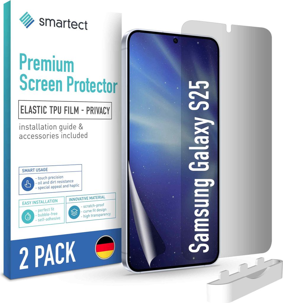2x TPU Sichtschutzfolie für Samsung Galaxy S25 Panzerfolie Blickschutz Display