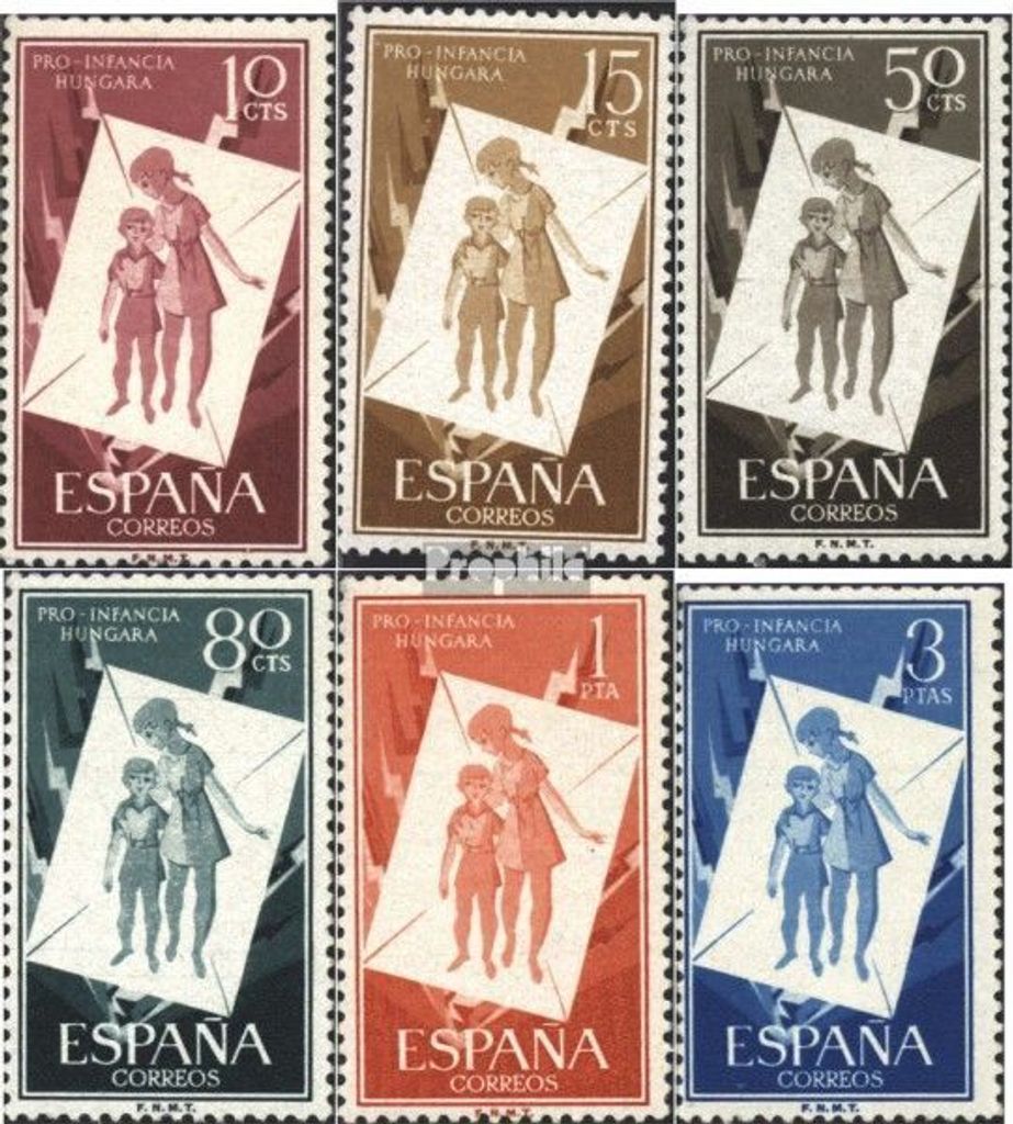 Briefmarken Spanien 1956 Mi 1097-1102 (kompl.Ausg.) postfrisch Ungarische Jugend