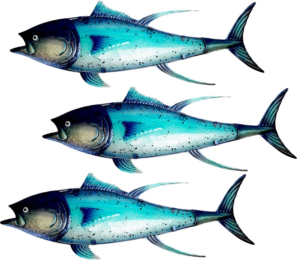Eurocatch Thunfisch-Wanddekor-Set – Wanddekoration – 80 cm – 3D-Metall und Glas – Kunst – Geschenktipp
