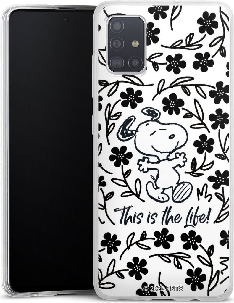 DeinDesign Slim Hülle für Samsung Galaxy A51 Silikon Case Ultra Dünn Handyhülle Blumen Peanuts Snoopy