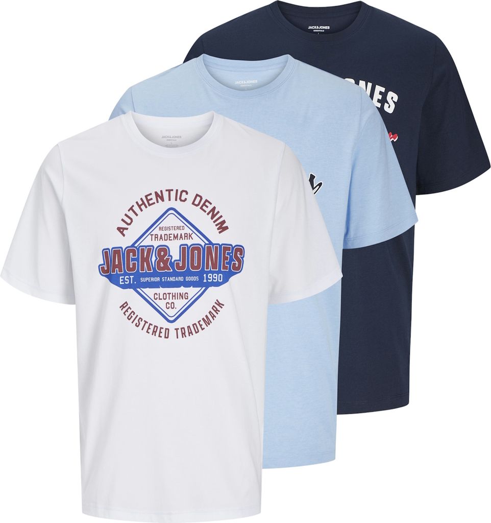 Jack & Jones T-Shirt LOGO Kurzarmshirt 3er Pack