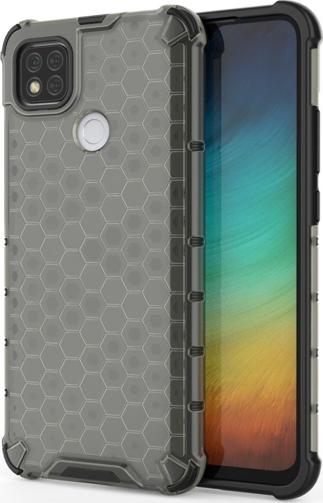 Mobigear Honeycomb Xiaomi Redmi 9C Hülle Hardcase Backcover Stoßfest - Grau
