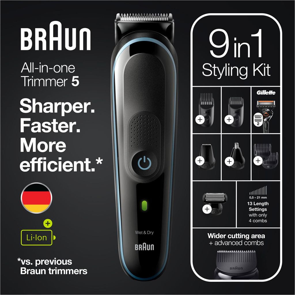 Multi-Grooming-Kit 5 MGK5380, trymer do brody 9 w 1 dla Zdjęcie produktu 9
