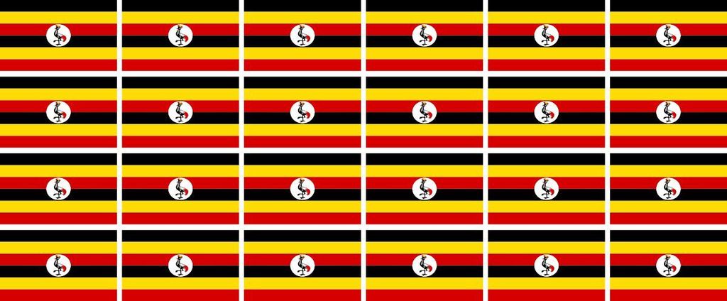 Mini Aufkleber Set - Pack glatt - 33x20mm - selbstklebender Sticker - Uganda - Flagge / Banner / Standarte fürs Auto, Büro, zu Hause und die Schu...