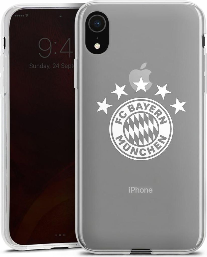 DeinDesign Handyhülle für Apple iPhone Xr Silikon Hülle Case Smartphone Schutzhülle FC Bayern München FCB transparent