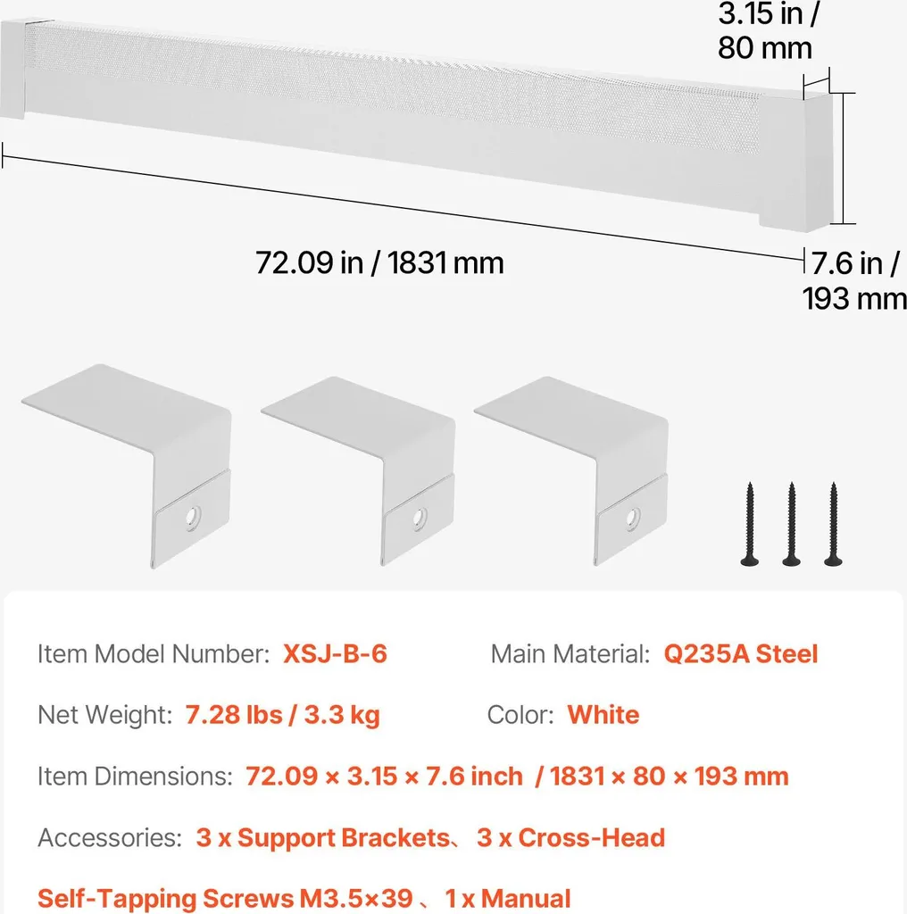 Habillage de radiateur électrique standard blanc en acier série Basic - 7