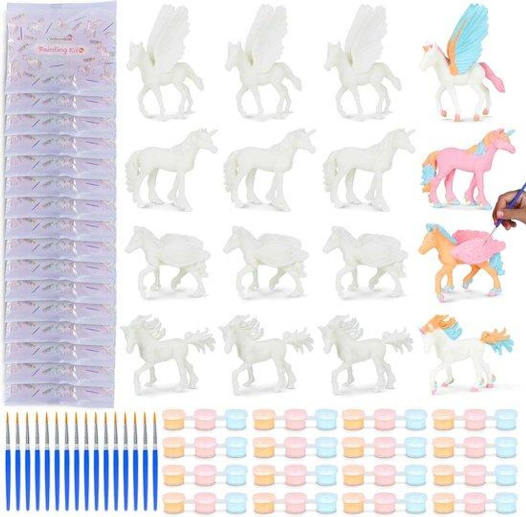 Einhorn Geschenkset Mädchen, Einhorn Partybeutel Kinder, Einhorn Malset 16 Stück - Einhorn Partyzubehör