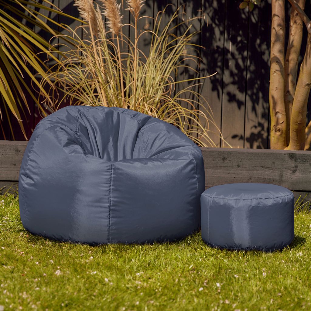 Bean Bag Bazaar Kingston Sitzsack XXL - Grau Wasserabweisend - Für Indoor & Outdoor