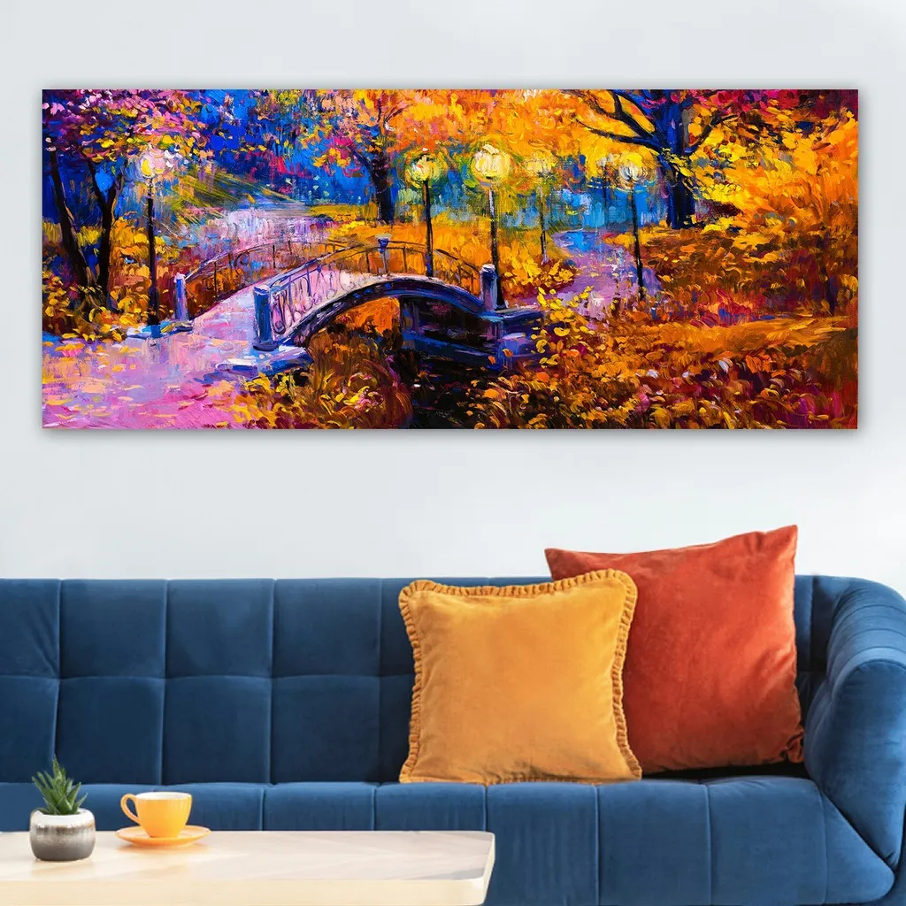 Wallity ERN1541 Quadro su Tela 50x120 - Arte Moderna Colorata per Pareti