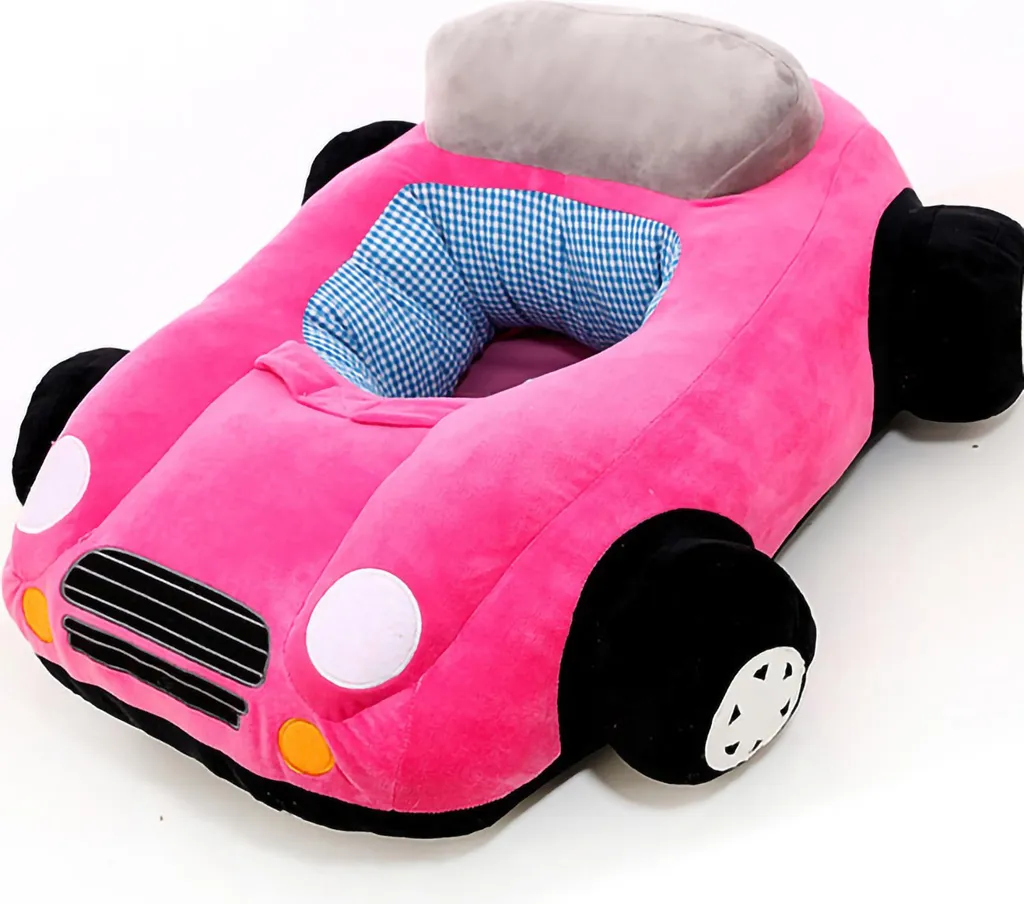 Jouet d'éveil voiture pour bébé en tissu rose idéal pour rester assis