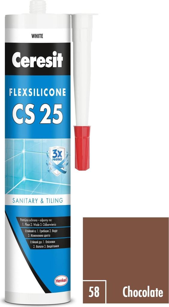 Ceresit Sanitärsilikon CS 25 Schokolade, 280 ml