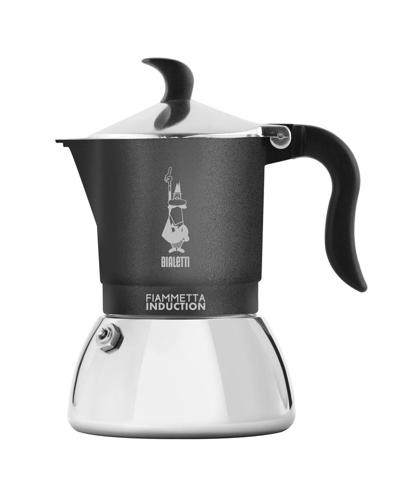 Bialetti Fiammetta Induktion Italienische Kaffeemaschine 0,13 L Schwarz, Silber