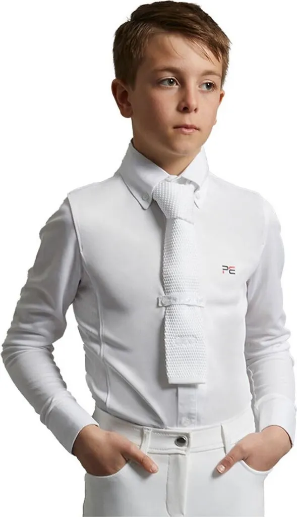 Tenue de Concours Hippique Enfant : Chemise Mini Giulio Blanche 5-6 Ans