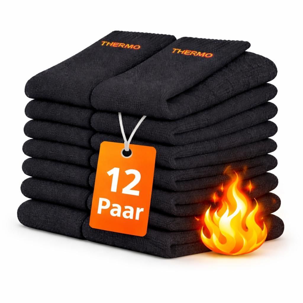 12 Paar Thermosocken Herren 39-42 Baumwolle - Warme Produktbild 