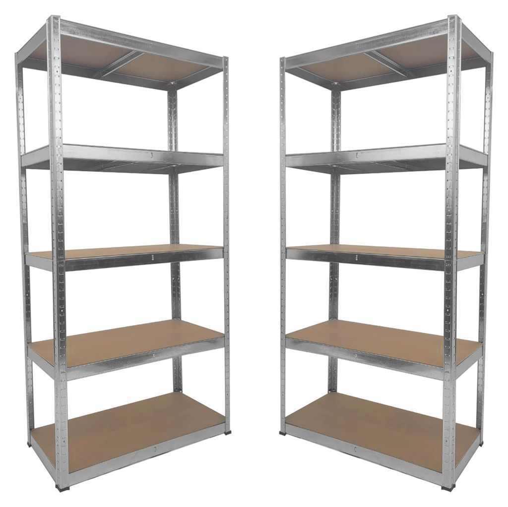 Zestaw 2 regałów metalowych 180x90x30 cm 5 półek 875 kg Zdjęcie produktu 