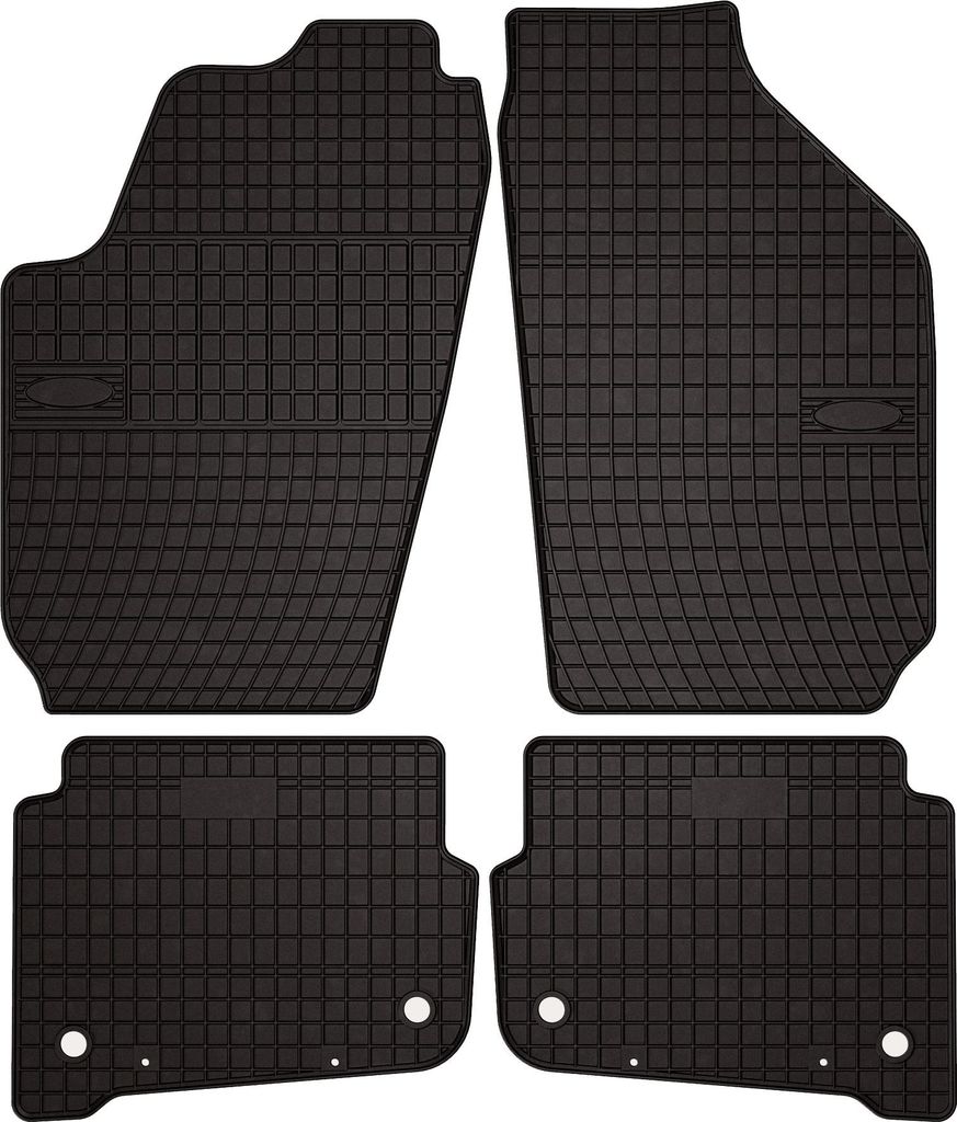 Gummifußmatten passend für Skoda Fabia I (Schrägheck, Limousine, Kombi, Bj. 1999-2007) – schwarz, passgenau, mit Befestigungen set 4 Stk. - G...