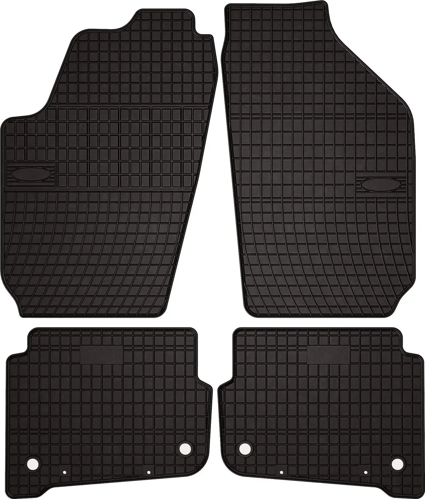 Set Tappeti Auto Gomma Skoda Fabia I 1999-2007 - Neri con Fissaggi