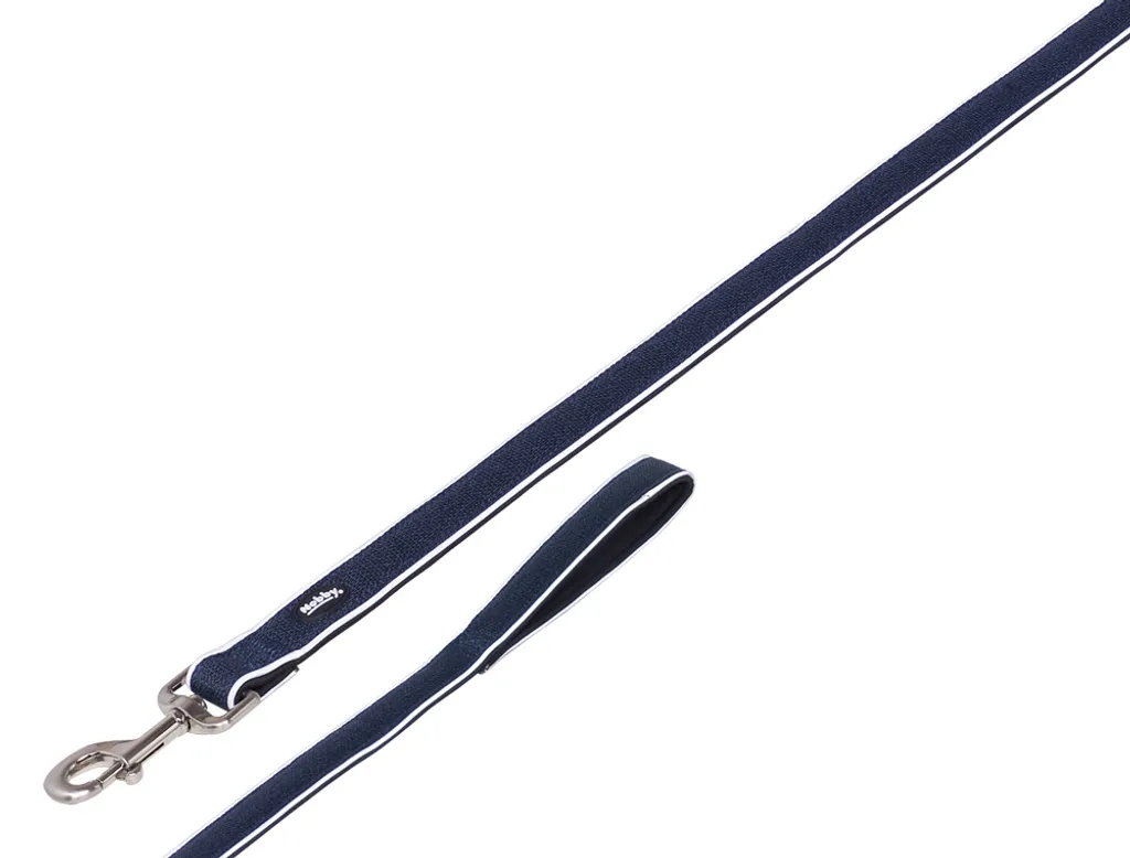 Laisse courte pour chien Nobby Cayo bleu marine en nylon résistant